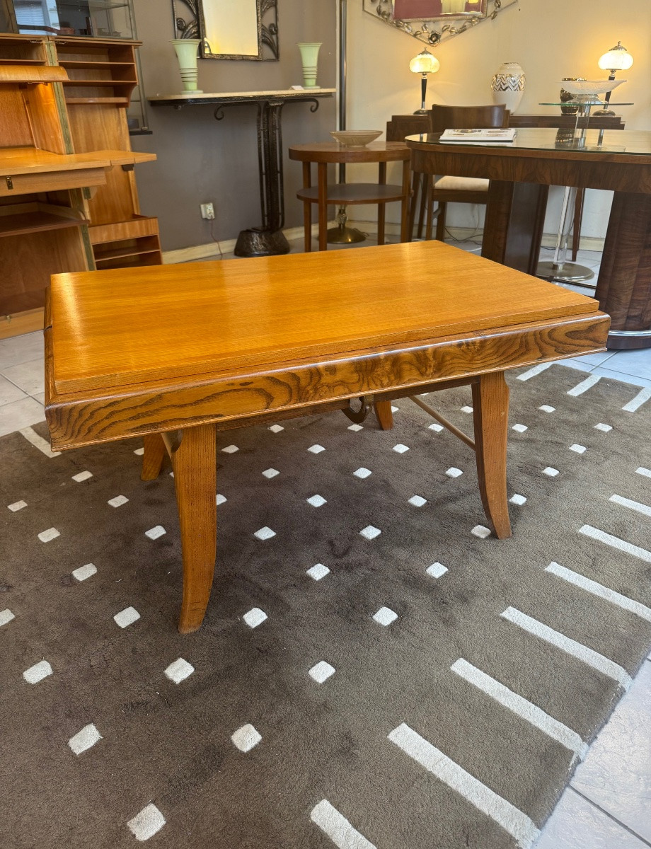 Dining Table / Coffee Table With Transformation In Ash Wood Circa 1950 (vintage Tables) -photo-4