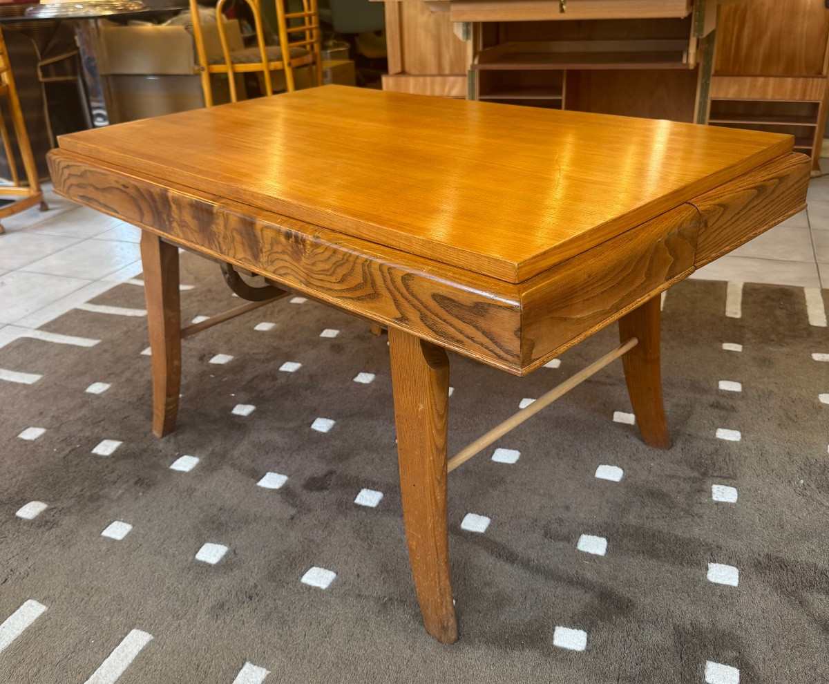 Dining Table / Coffee Table With Transformation In Ash Wood Circa 1950 (vintage Tables) -photo-2