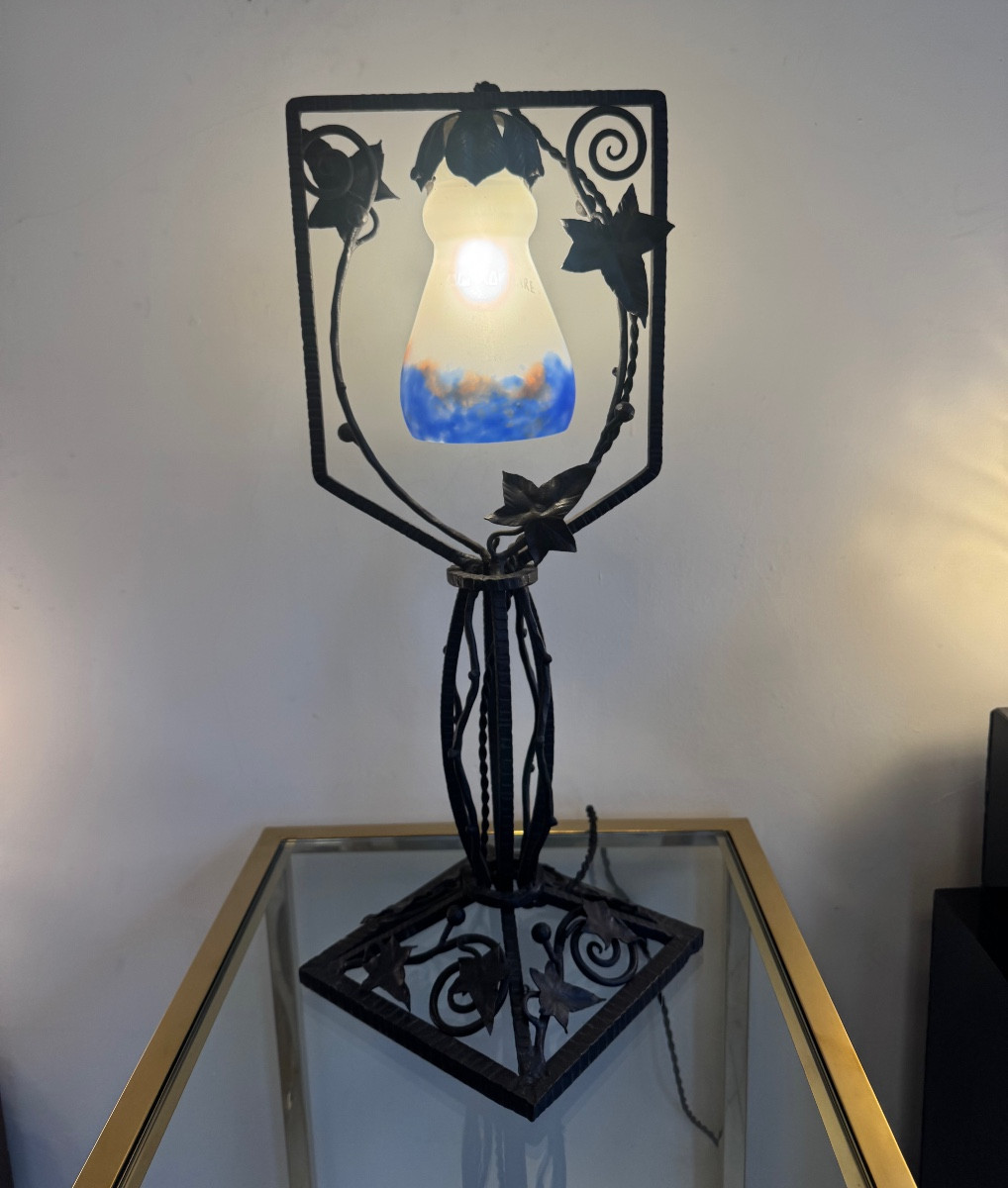 Grande Lampe Transition Art Nouveau / Art Déco Signée G.V de Croismare (Müller) lampes art deco