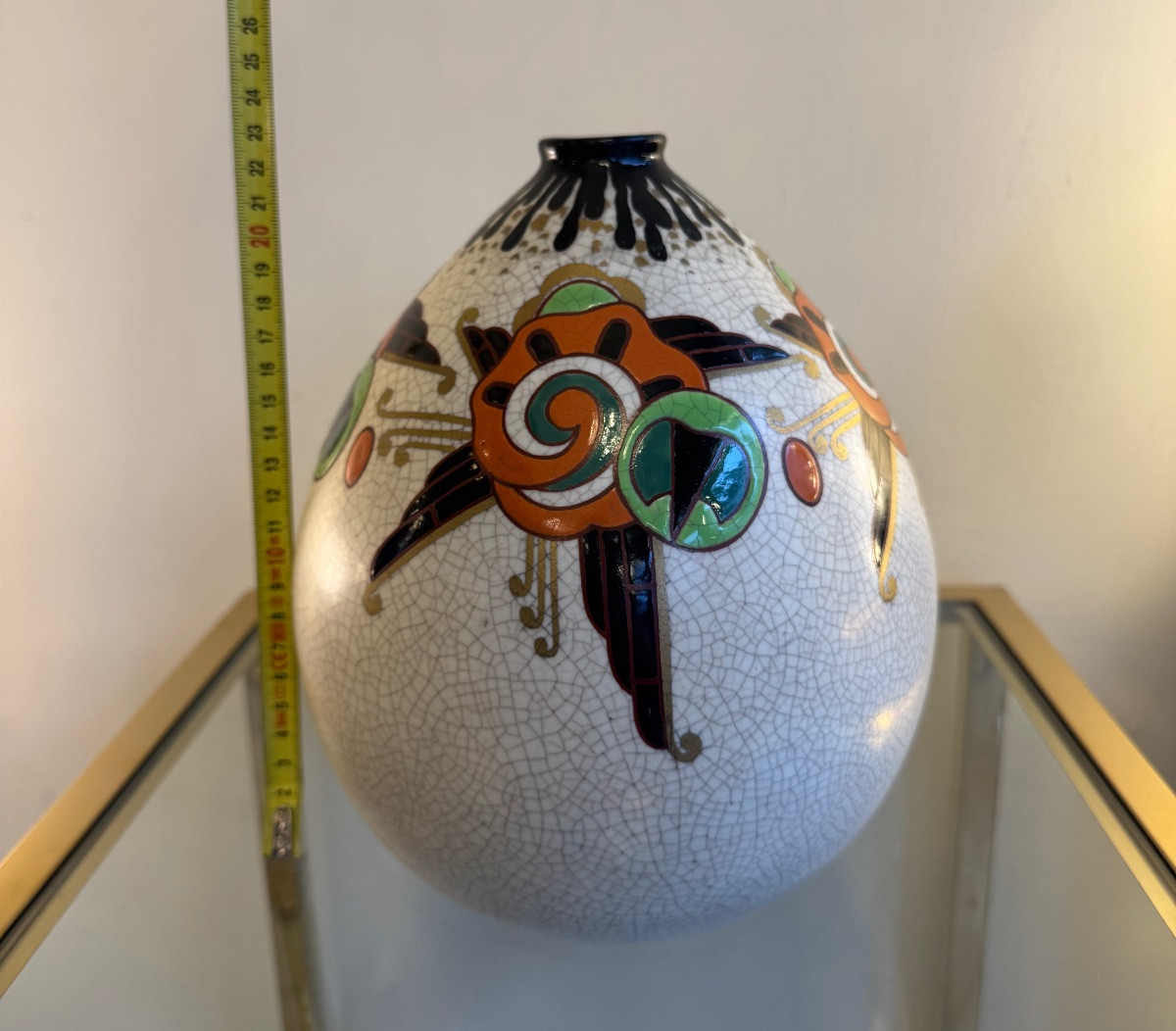 Vase Art Déco J.Martinache / Faïenceries d’Orchies / Céramique émaillée ( vases art deco 1930 )-photo-7