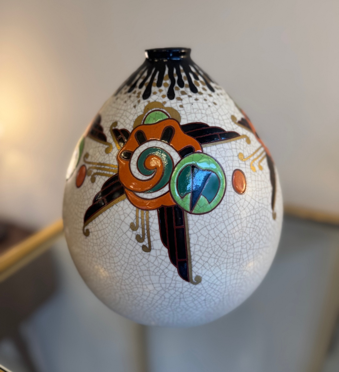 Vase Art Déco J.Martinache / Faïenceries d’Orchies / Céramique émaillée ( vases art deco 1930 )