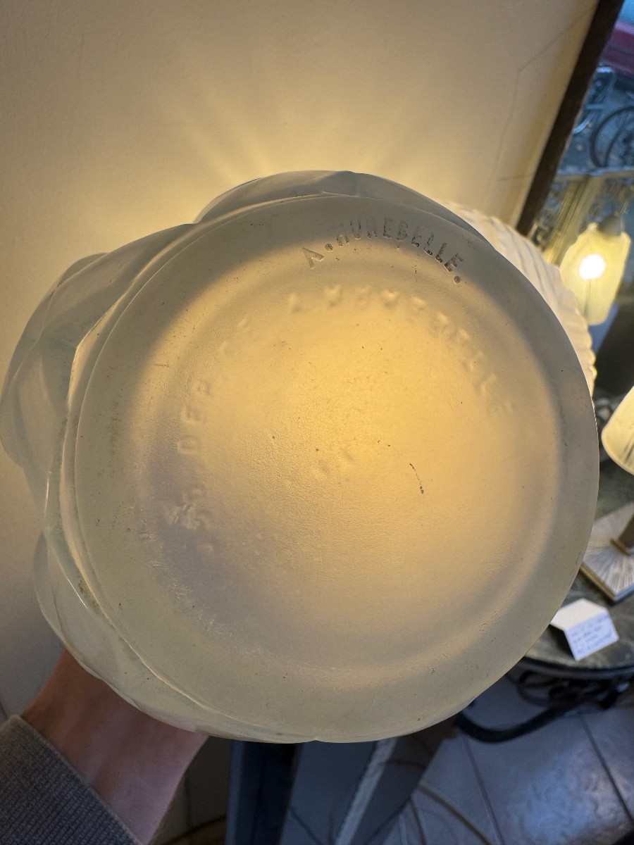 Vase Art Déco Opalescent Modèle « Etrusque » Signé André Hunebelle ( vases art deco 1930 ) -photo-5