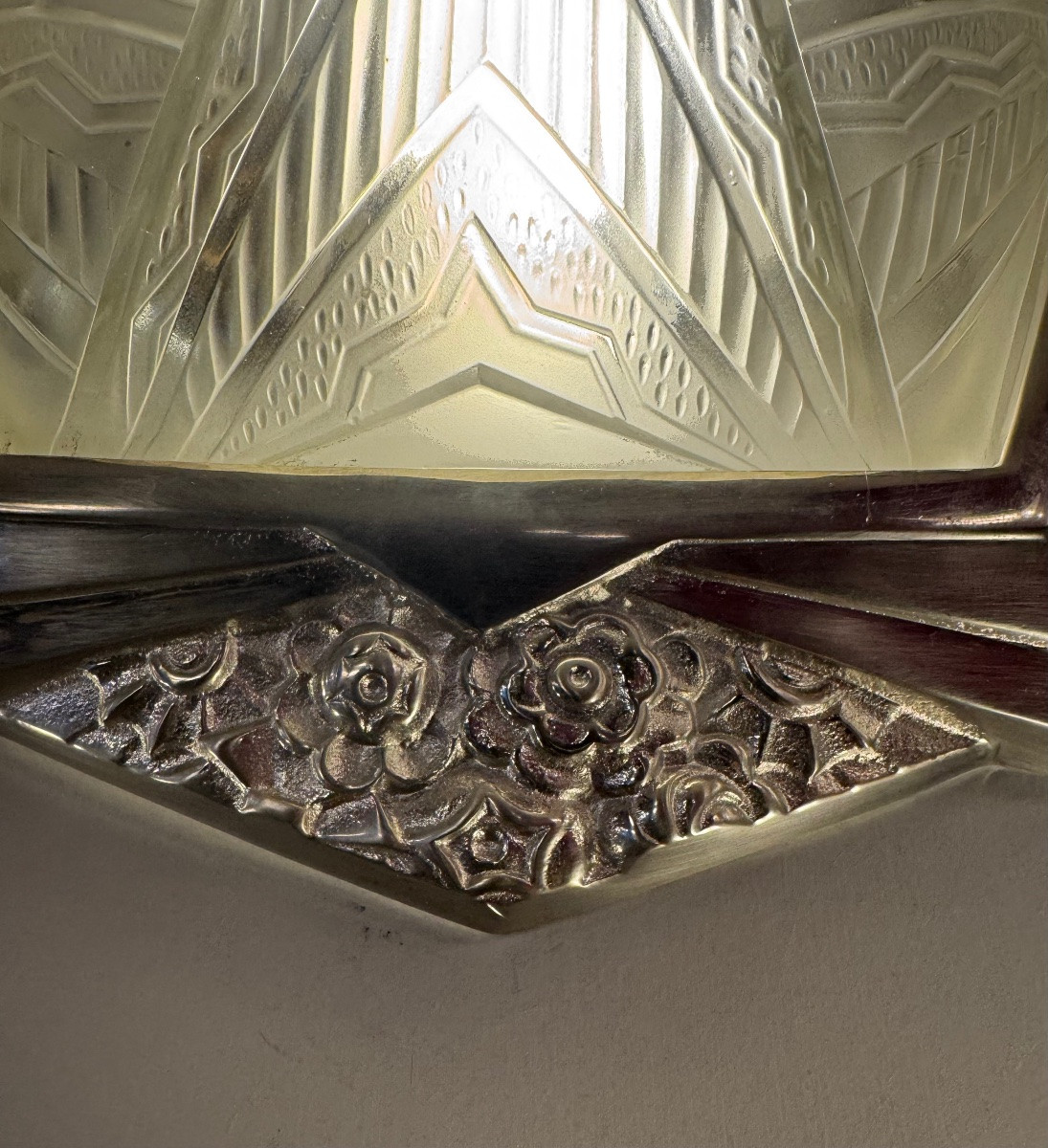 Paire d’appliques Art Déco EJG ( Établissements Jean Gauthier / Paris ) / Bronze  Art deco 1930-photo-7