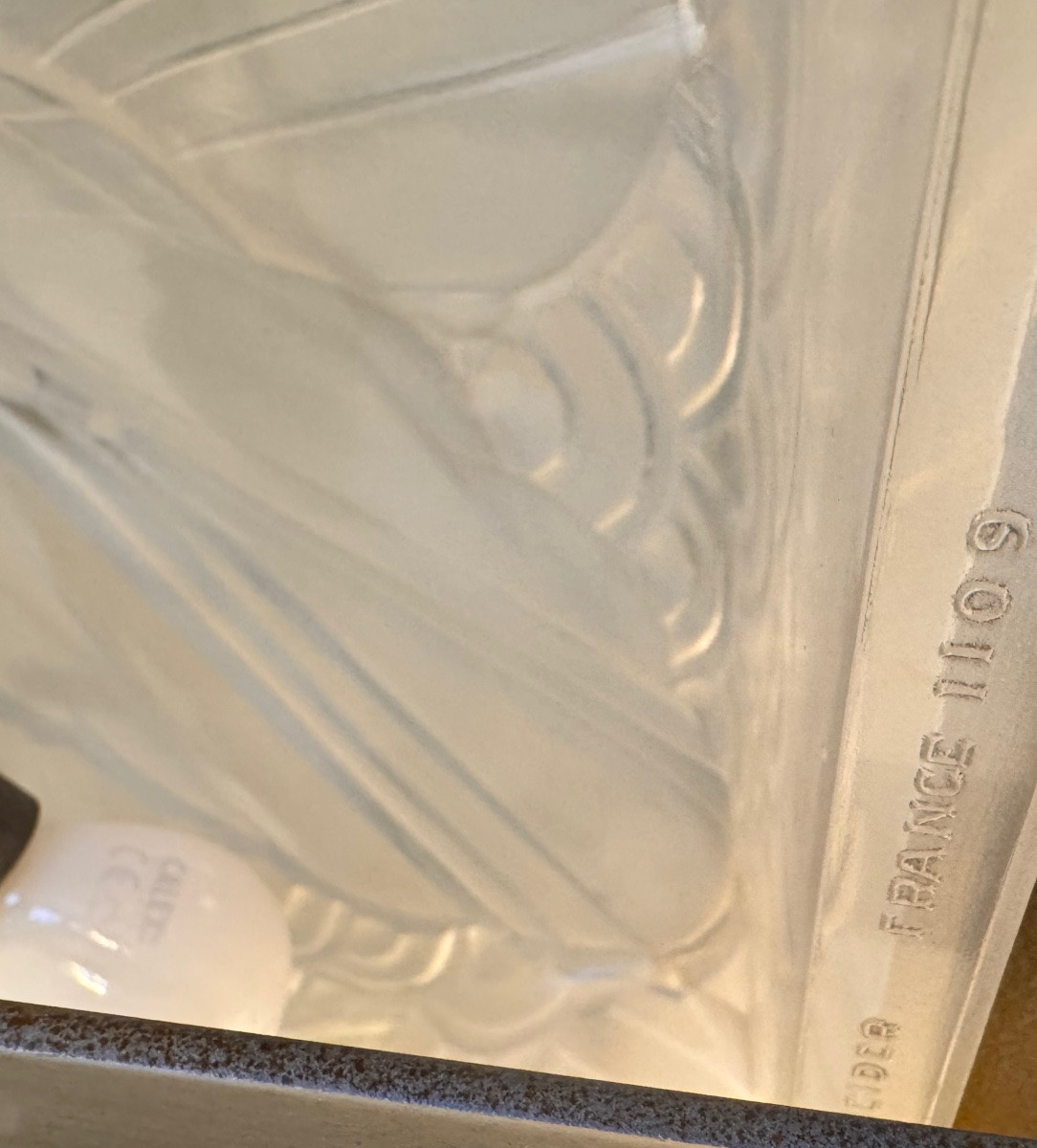 Plafonnier Art Déco Hexagonal Signé Charles Schneider (1881-1953) verre pressé France deco 1930-photo-8