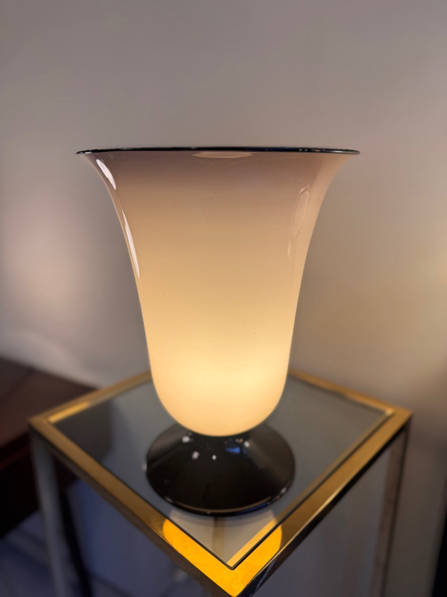 Grande Lampe Art Déco Tardif Verreries de Murano Signée (Étiquette époque) lampes art deco 1930-photo-2