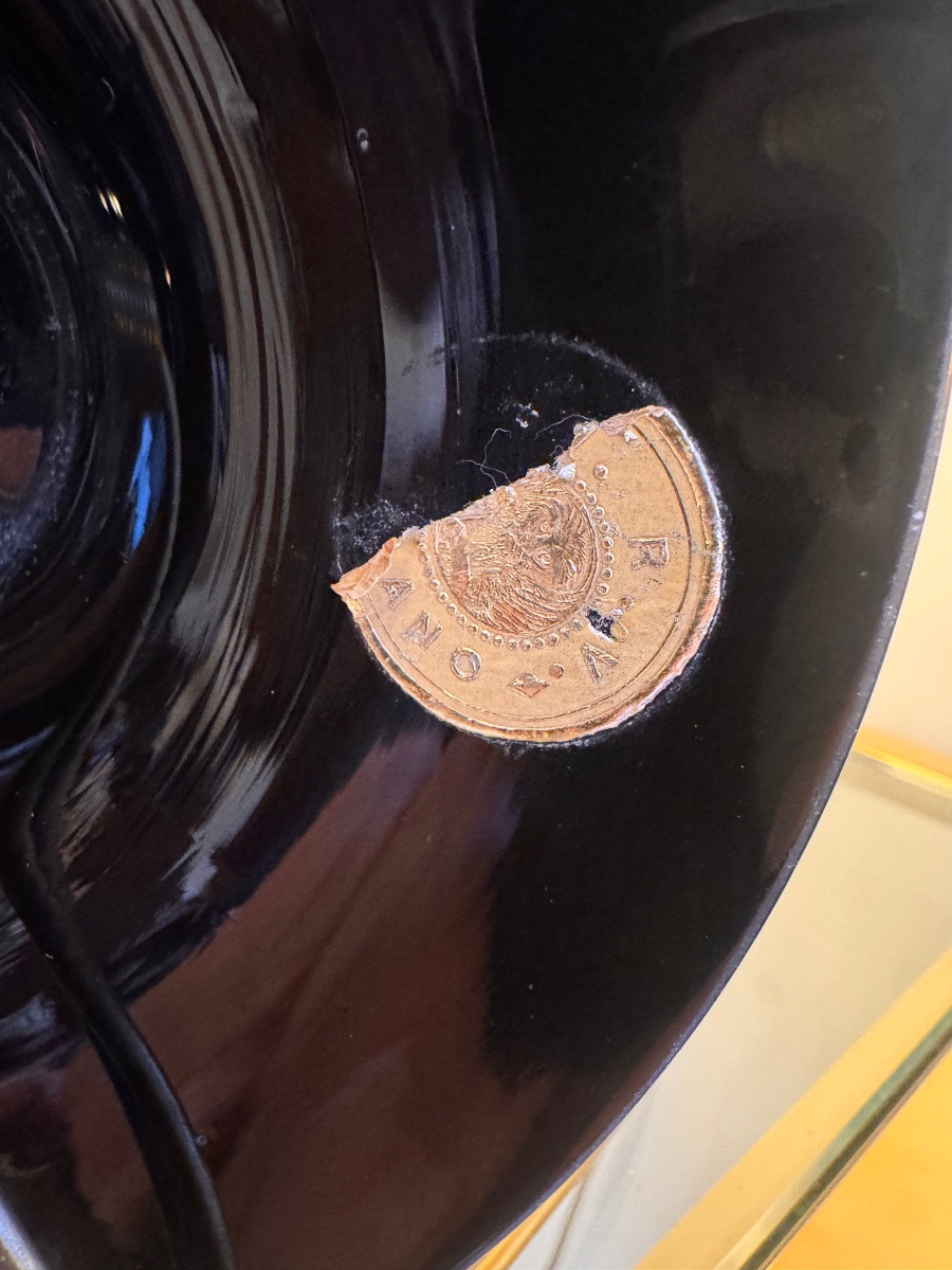 Grande Lampe Art Déco Tardif Verreries de Murano Signée (Étiquette époque) lampes art deco 1930-photo-7