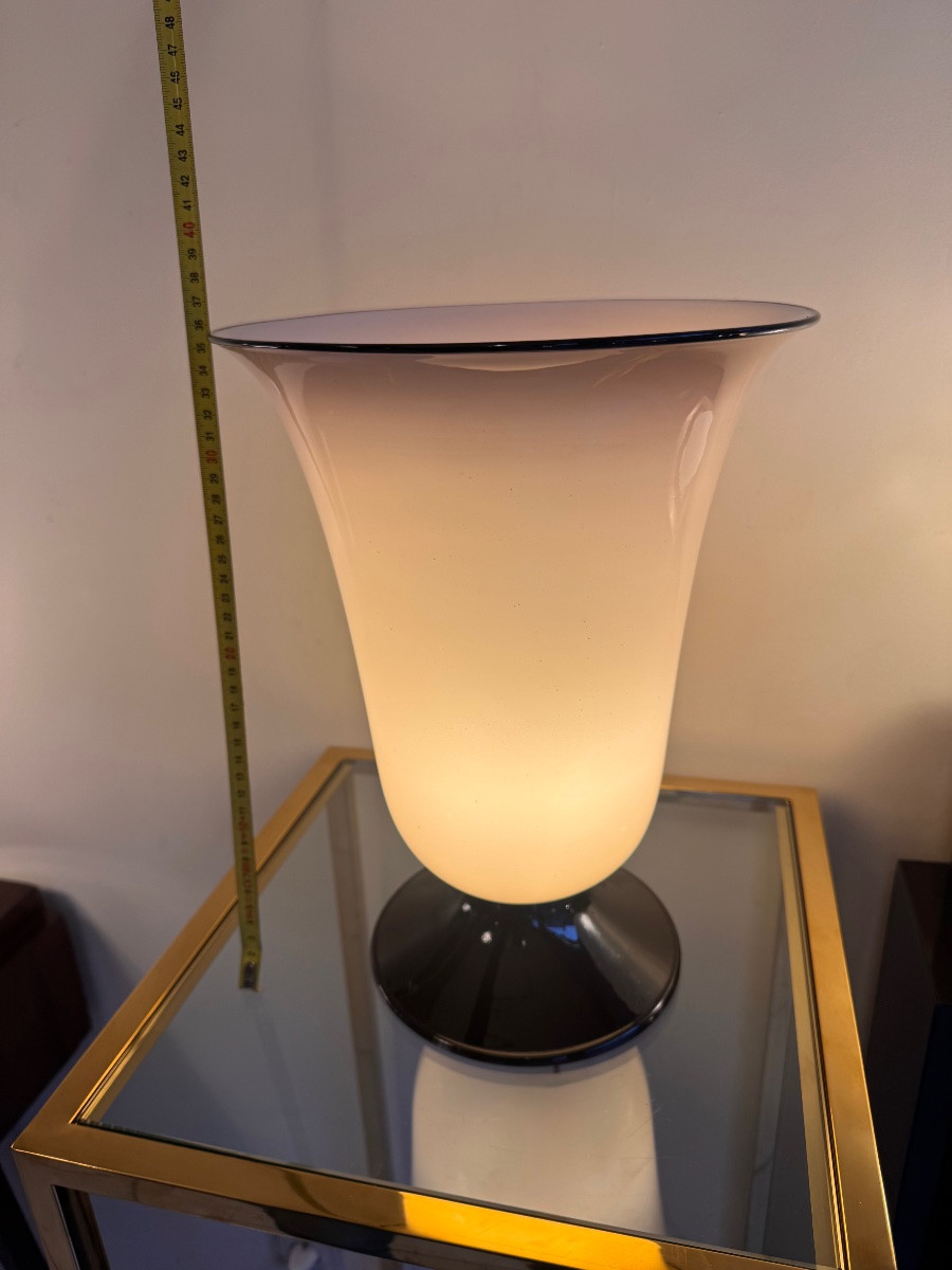 Grande Lampe Art Déco Tardif Verreries de Murano Signée (Étiquette époque) lampes art deco 1930-photo-8