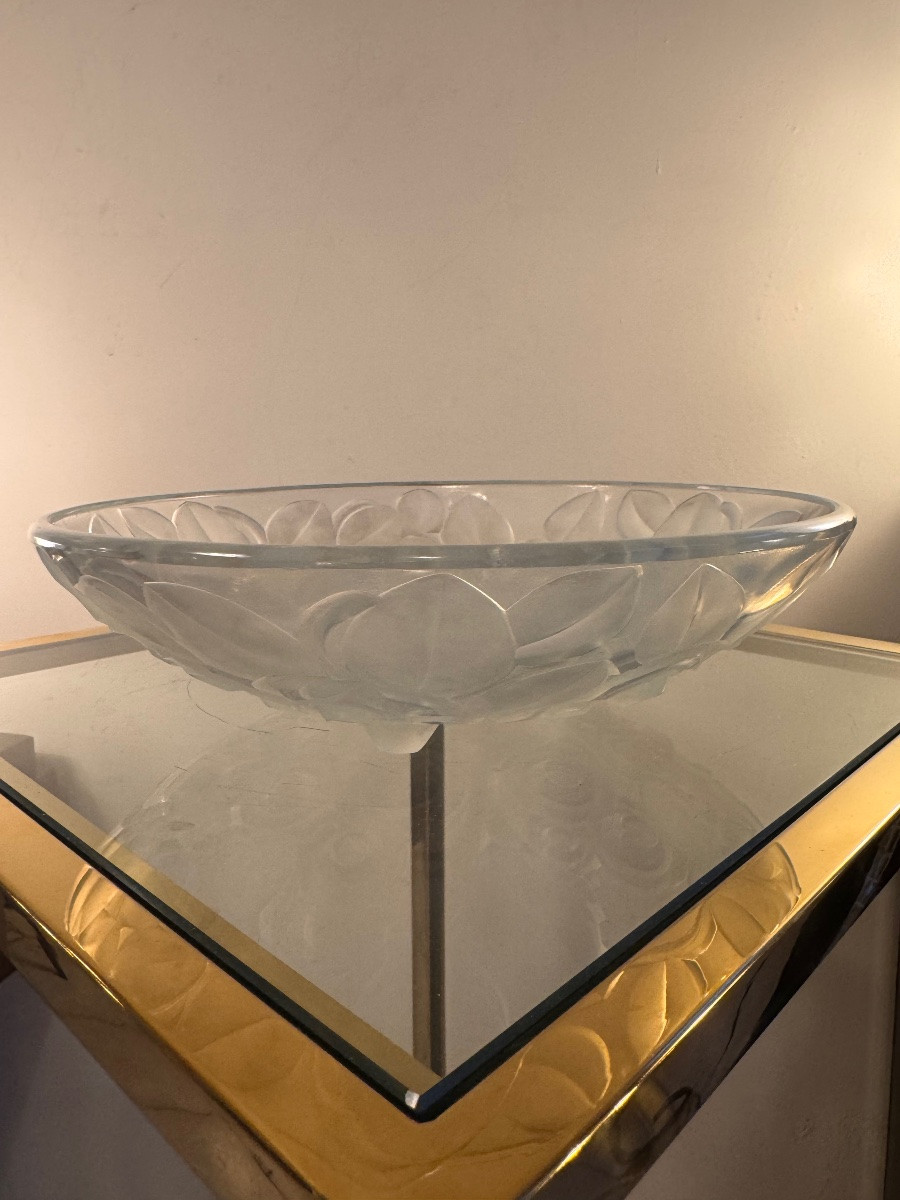 Rare Centre de Table / Vide-Poches Art Déco en verre opalescent Signé A. Hunebelle ( deco 1930 -photo-6