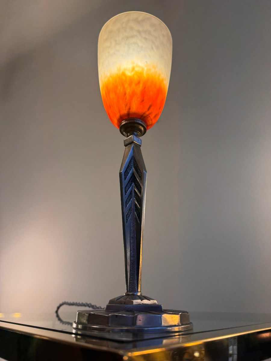 Lampe Art Déco à poser Signée Schneider ( Charles Schneider : 1881-1953 ) lampes art deco 1930-photo-3