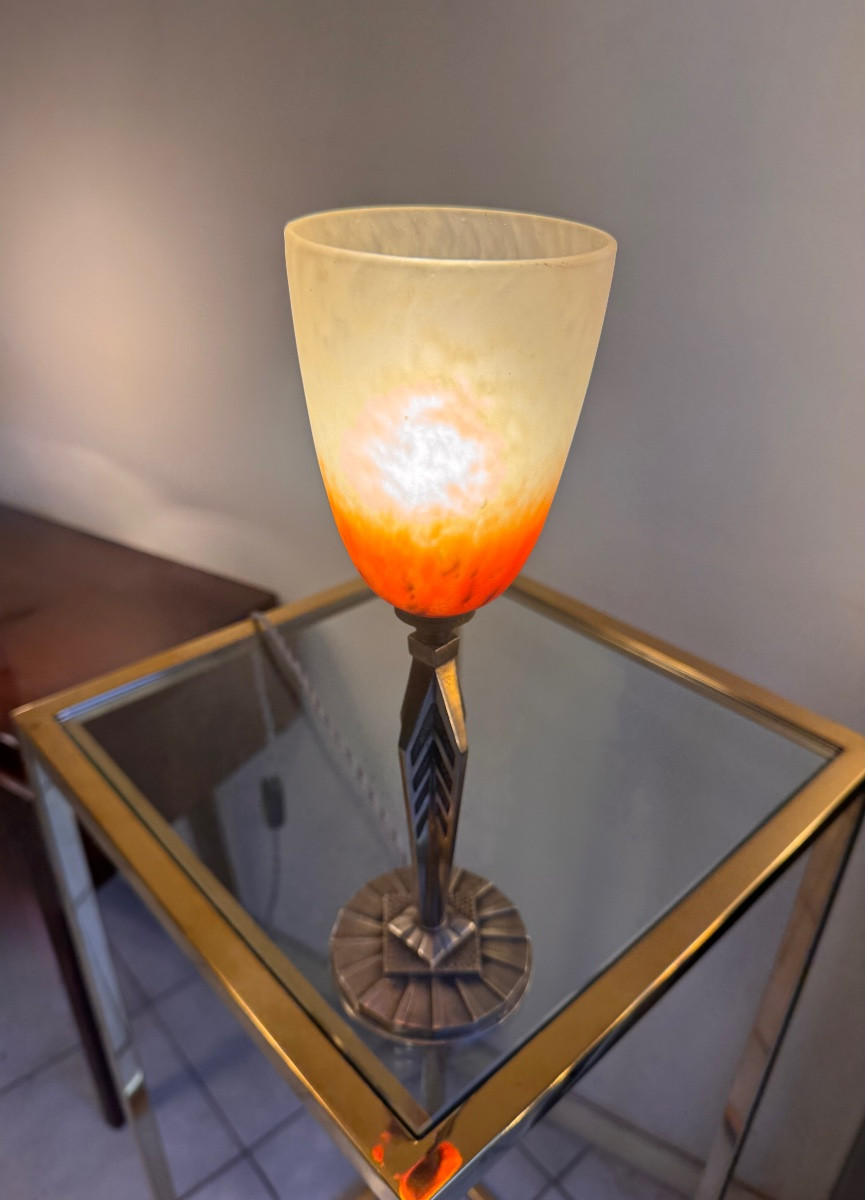 Lampe Art Déco à poser Signée Schneider ( Charles Schneider : 1881-1953 ) lampes art deco 1930-photo-4