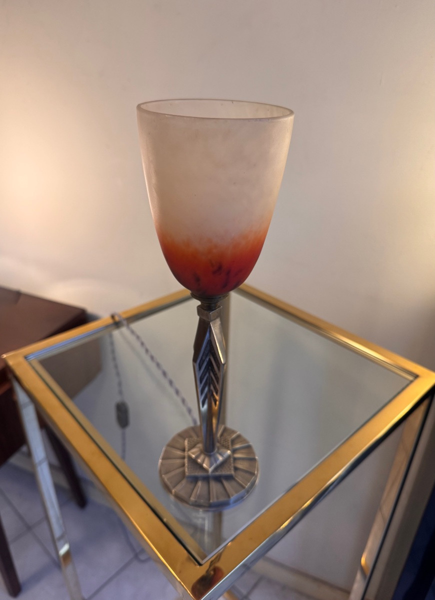 Lampe Art Déco à poser Signée Schneider ( Charles Schneider : 1881-1953 ) lampes art deco 1930-photo-3