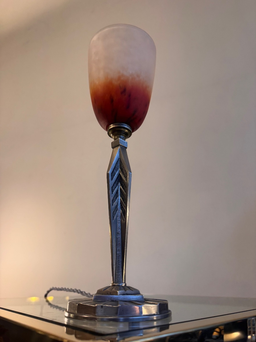 Lampe Art Déco à poser Signée Schneider ( Charles Schneider : 1881-1953 ) lampes art deco 1930-photo-5