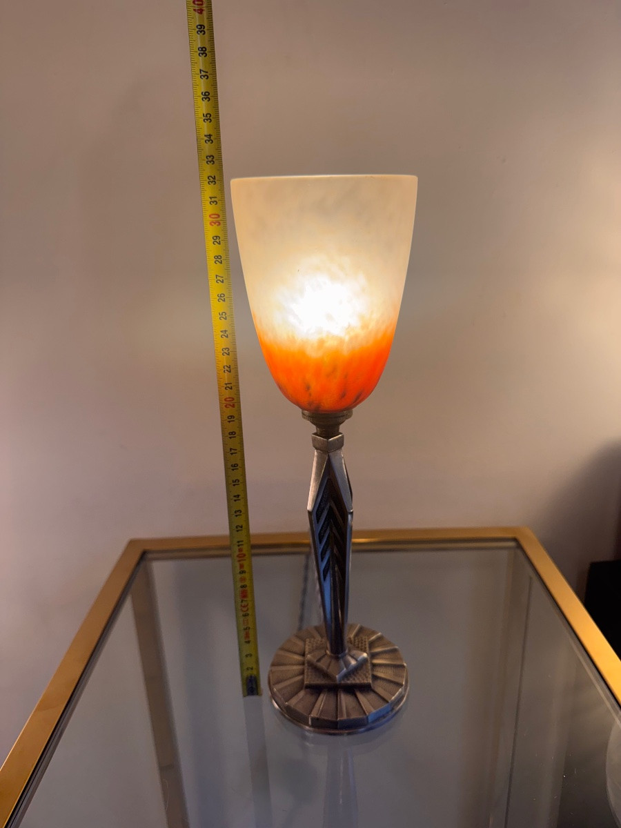 Lampe Art Déco à poser Signée Schneider ( Charles Schneider : 1881-1953 ) lampes art deco 1930-photo-7