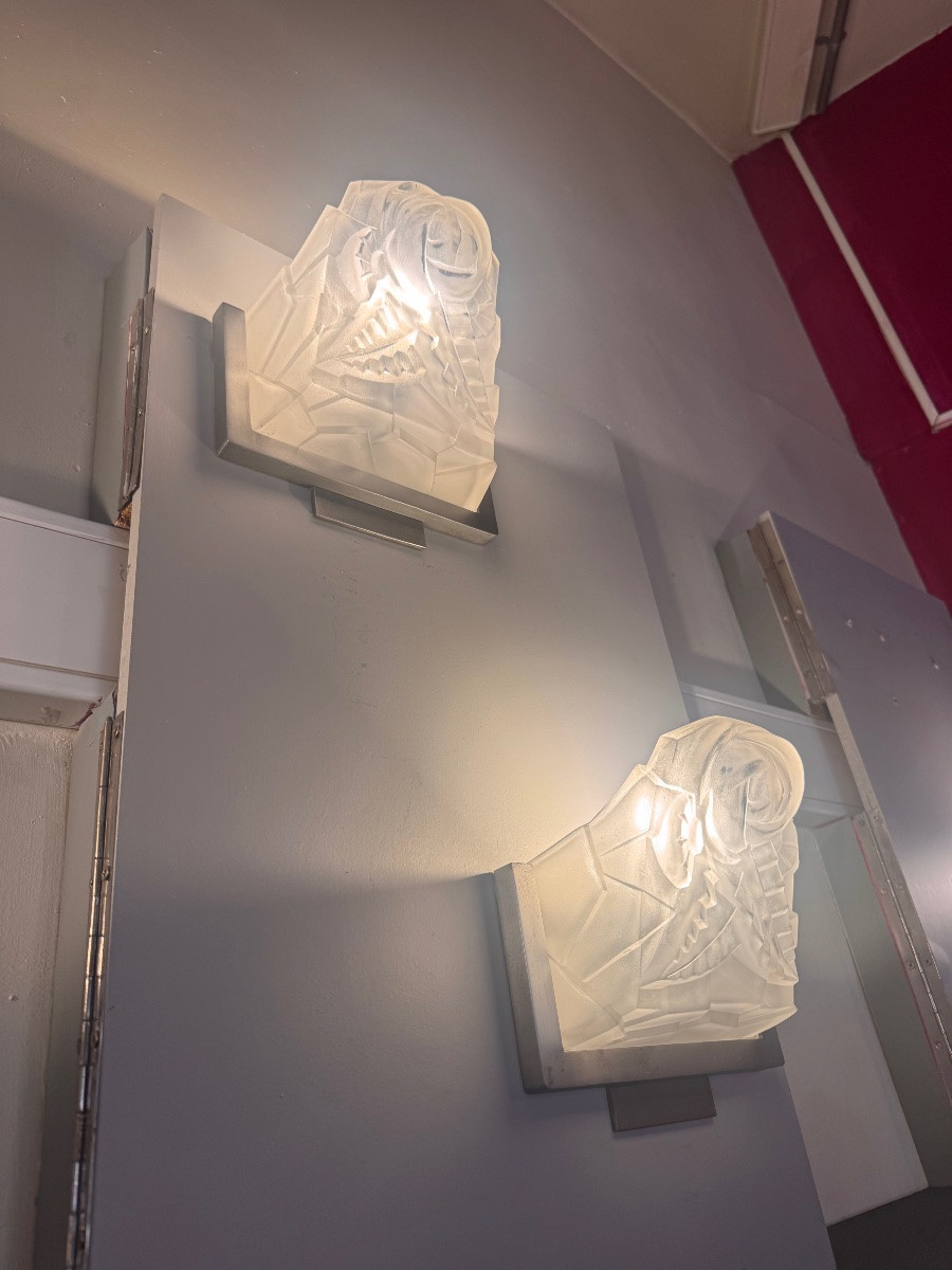 Paire d’appliques ( plus que une seule dispo ) Art Déco Degué « 726 » ( applique art deco 1930 -photo-3