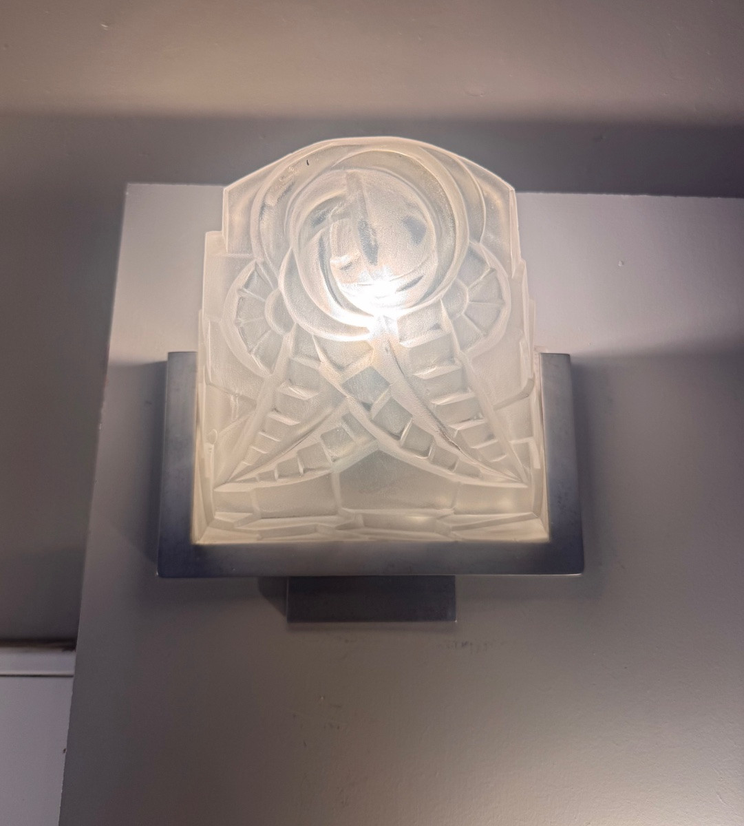 Paire d’appliques ( plus que une seule dispo ) Art Déco Degué « 726 » ( applique art deco 1930 -photo-1
