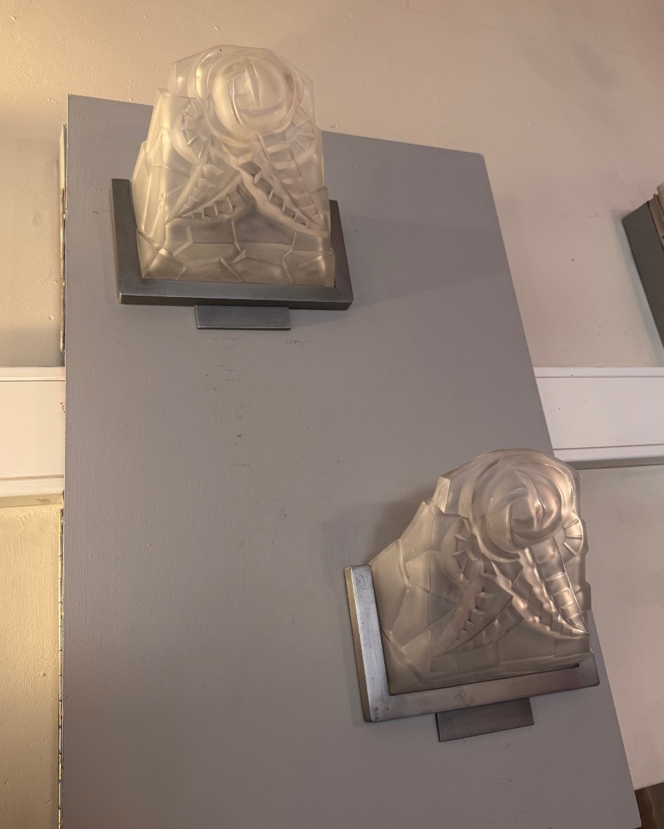 Paire d’appliques ( plus que une seule dispo ) Art Déco Degué « 726 » ( applique art deco 1930 -photo-6