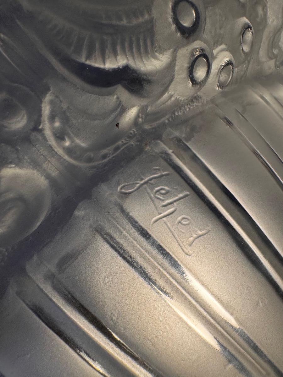 Lustre Art Déco Signé Georges Leleu «  Jehel » ( 1883 - 1961) en bronze nickelé ( art deco 1930-photo-8