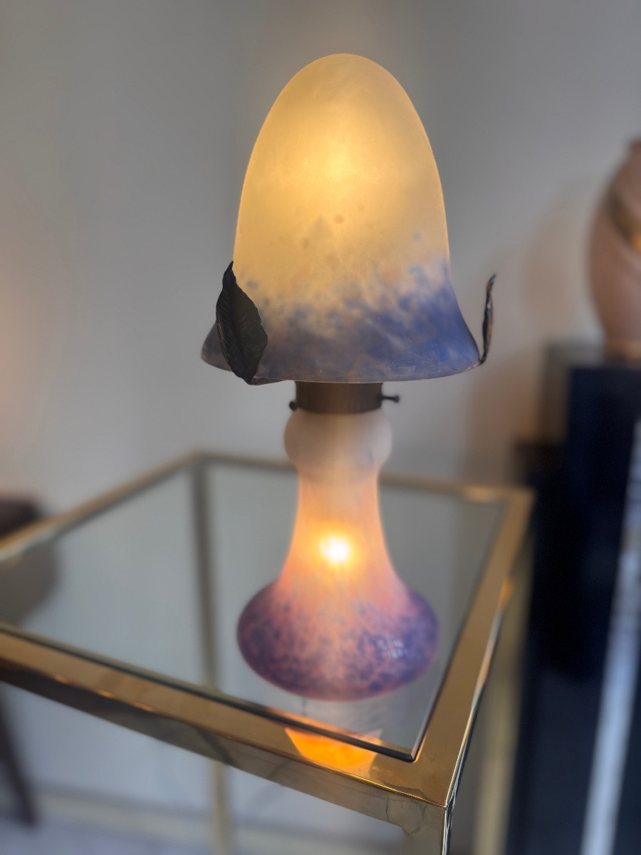 Lampe Transition Art Nouveau / Art Déco à double éclairage Signée Müller Frères ( lampes 1930 -photo-3