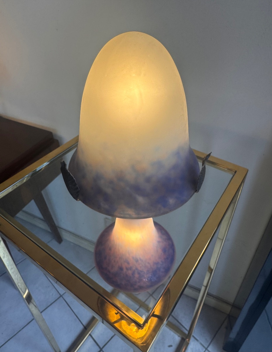 Lampe Transition Art Nouveau / Art Déco à double éclairage Signée Müller Frères ( lampes 1930 -photo-1