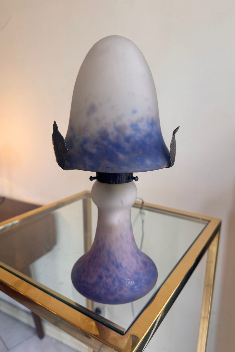 Lampe Transition Art Nouveau / Art Déco à double éclairage Signée Müller Frères ( lampes 1930 -photo-6