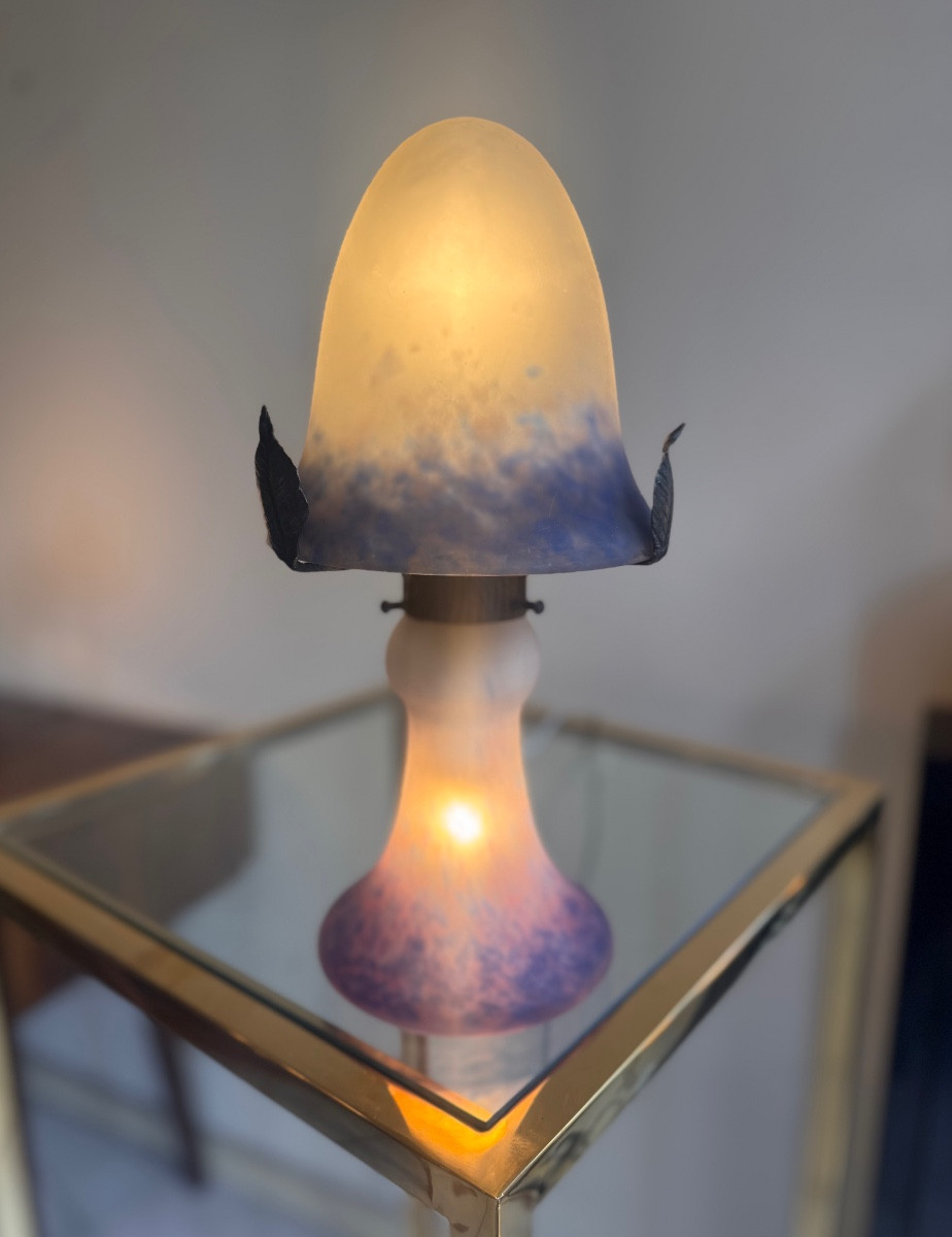 Lampe Transition Art Nouveau / Art Déco à double éclairage Signée Müller Frères ( lampes 1930 