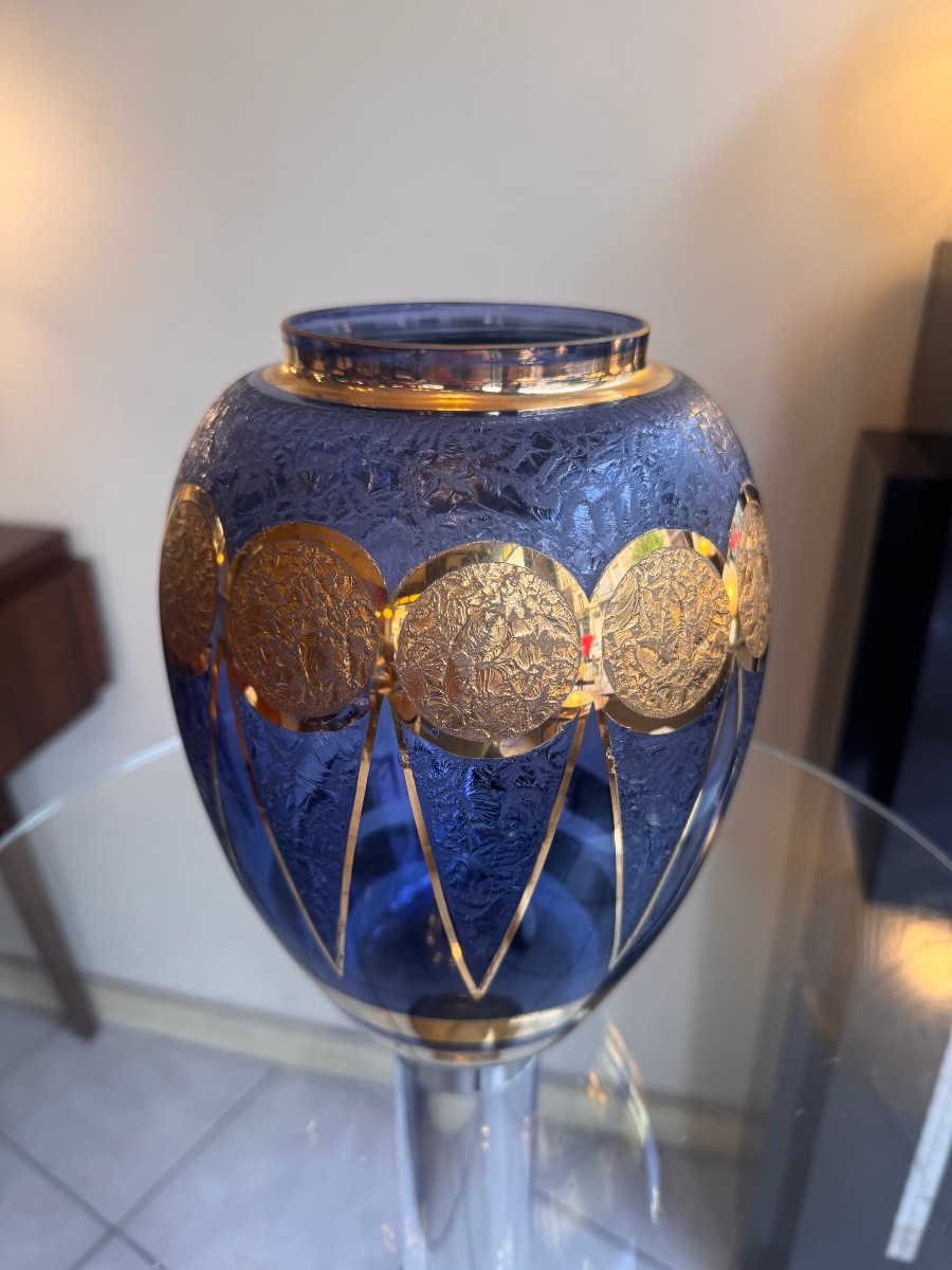 Grand Vase Art Déco «  Monarque » Paul Heller / Verrerie de Rupel Boom ( vases art deco 1930 ) -photo-1