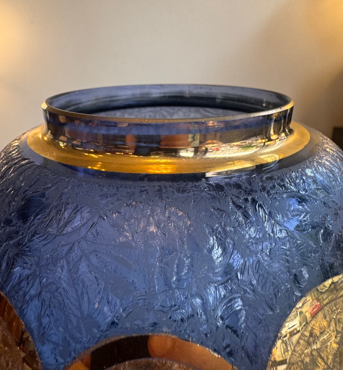 Grand Vase Art Déco «  Monarque » Paul Heller / Verrerie de Rupel Boom ( vases art deco 1930 ) -photo-3