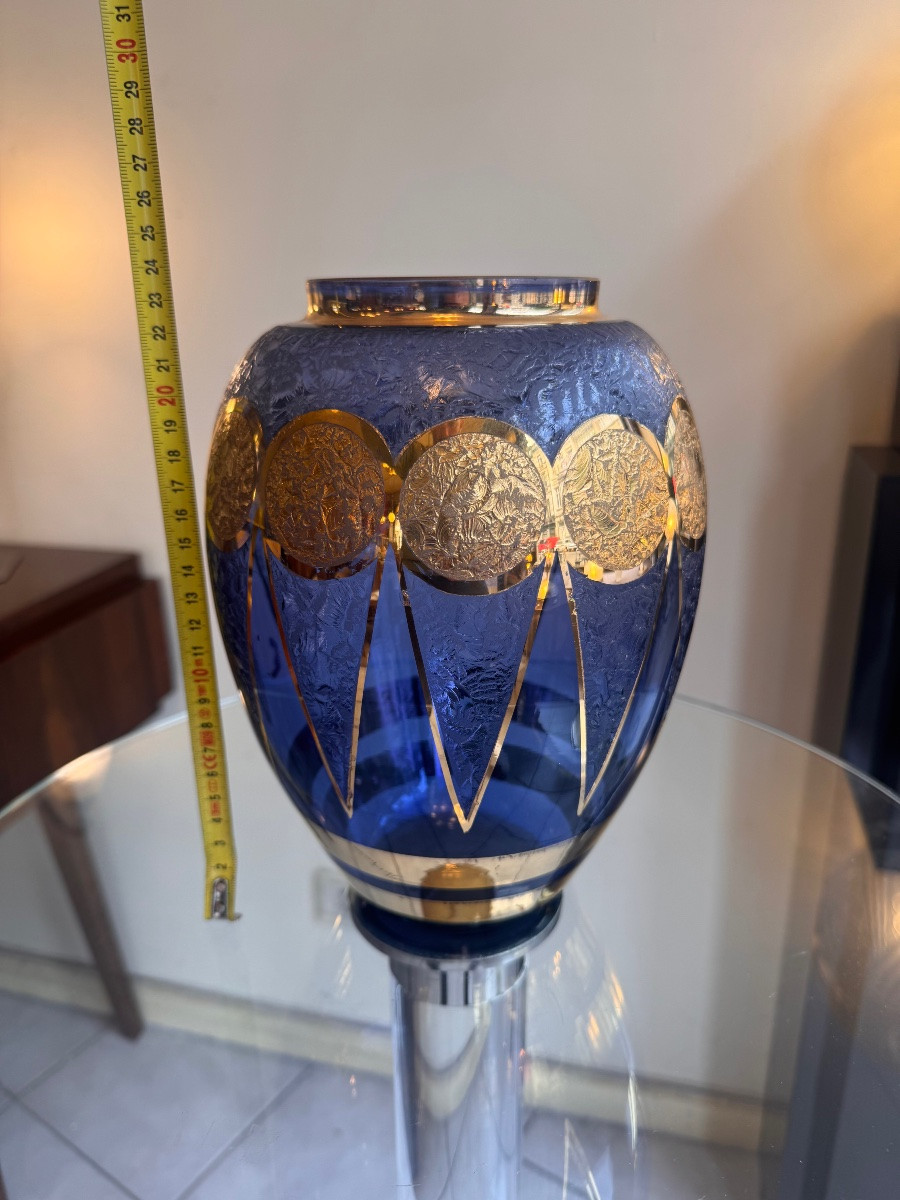 Grand Vase Art Déco «  Monarque » Paul Heller / Verrerie de Rupel Boom ( vases art deco 1930 ) -photo-7