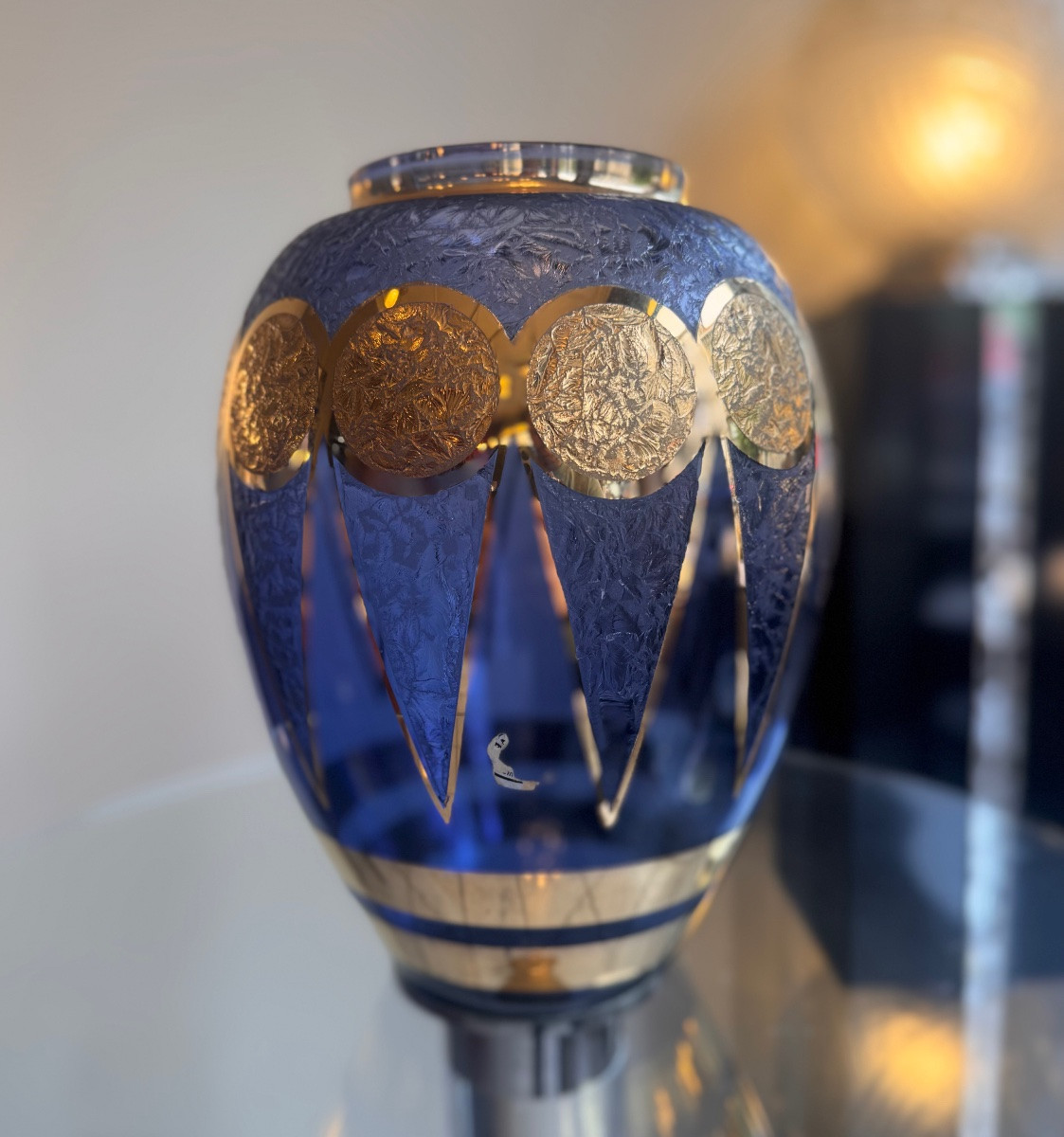 Grand Vase Art Déco «  Monarque » Paul Heller / Verrerie de Rupel Boom ( vases art deco 1930 ) -photo-8