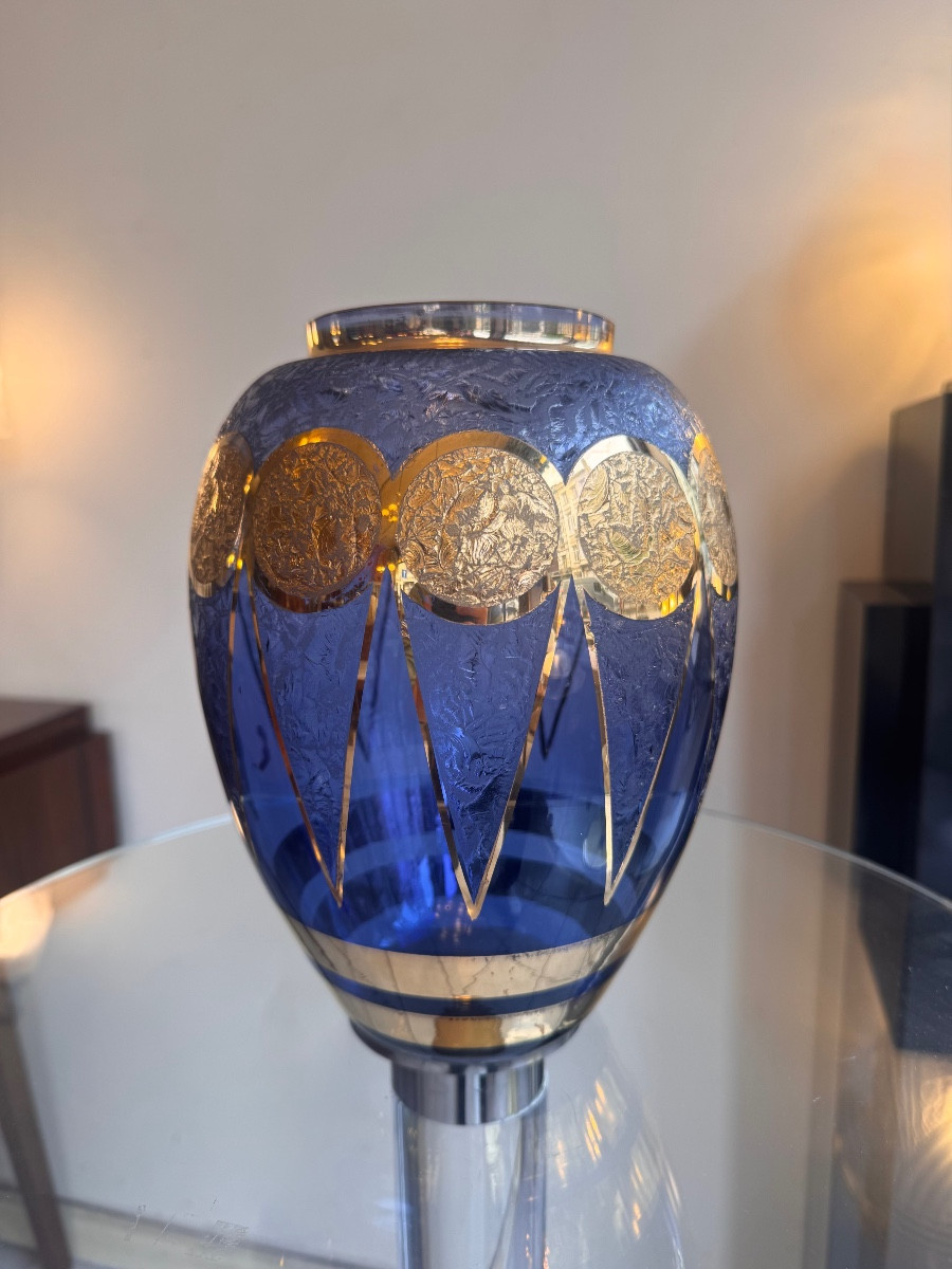 Grand Vase Art Déco «  Monarque » Paul Heller / Verrerie de Rupel Boom ( vases art deco 1930 ) 