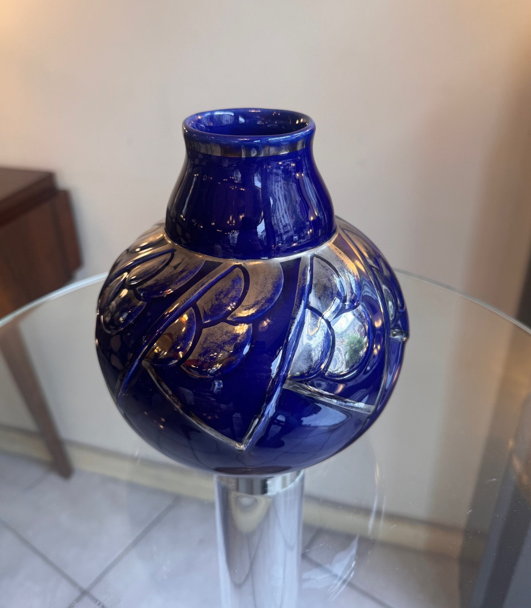 Art Deco Vase Signed Odyv 489 / Odette Berlot And Yvonne Mussier ( Vierzon 1930 ) -photo-2