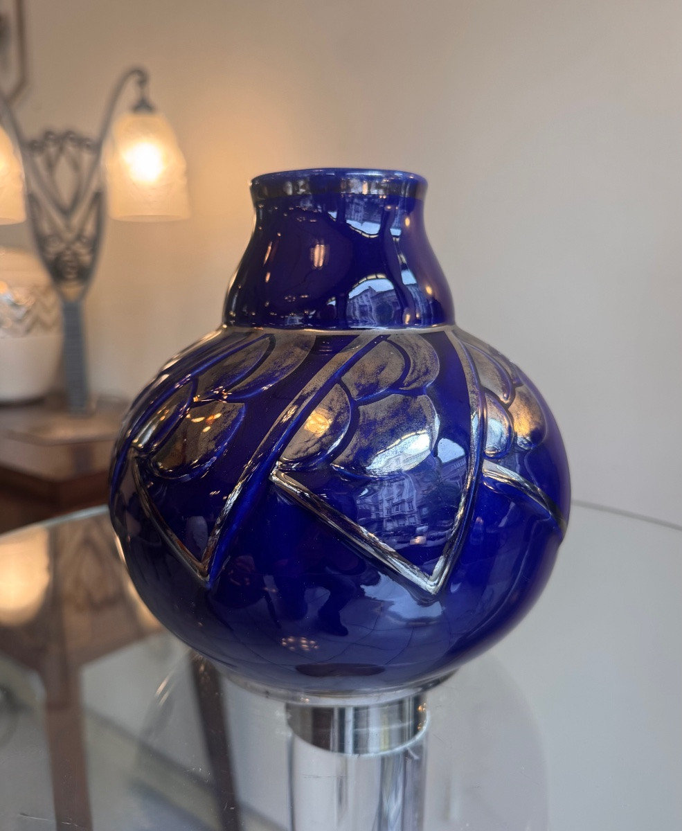 Art Deco Vase Signed Odyv 489 / Odette Berlot And Yvonne Mussier ( Vierzon 1930 ) -photo-5