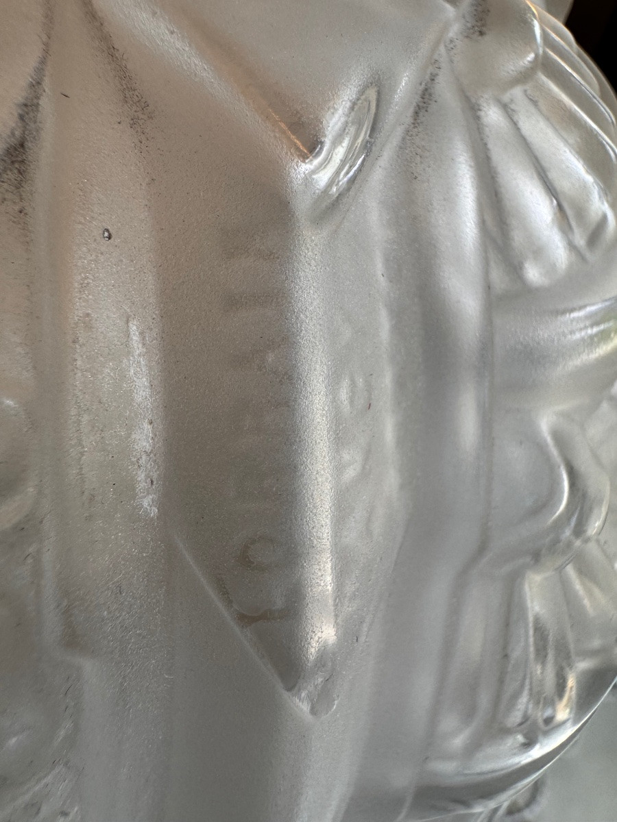 Vase Art Déco Boule « Feuilles de Lys » Signé Lorrain Nancy  ( vases art deco 1930 ) -photo-7