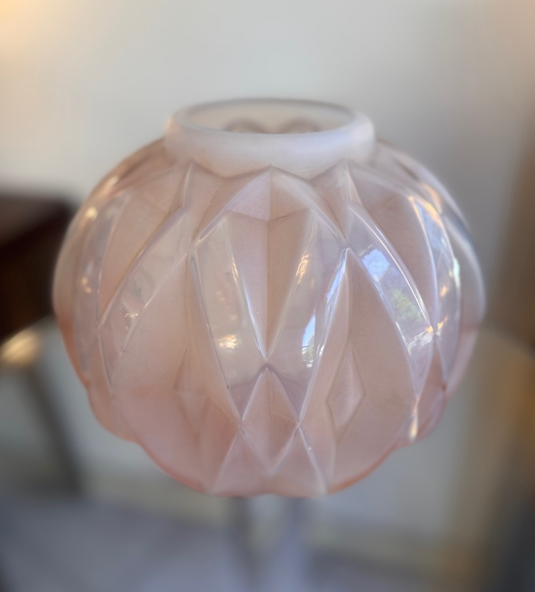 Art Deco Vase « prisme » Model Signed A. Hunebelle And R. Cognéville ( Art Deco Vases 1930 ) -photo-4