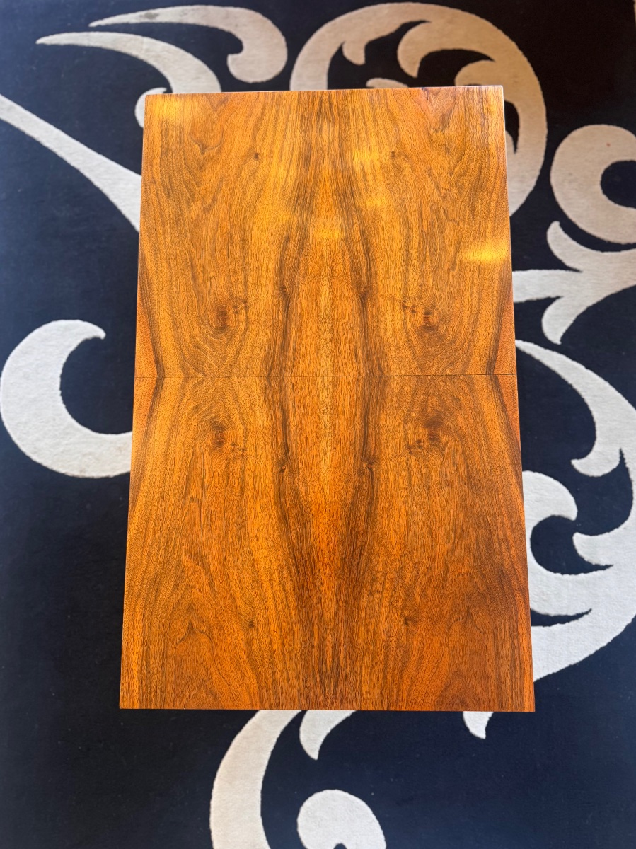 Late Art Deco (1945) Convertible Table In Buffeted Walnut / 4 Positions (1930s Art Deco)-photo-3