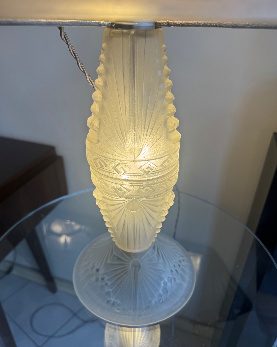 Extraordinaire Lampe Art Déco «  Les Libellules » à Double éclairage Signée Schneider ( 1930 ) -photo-2