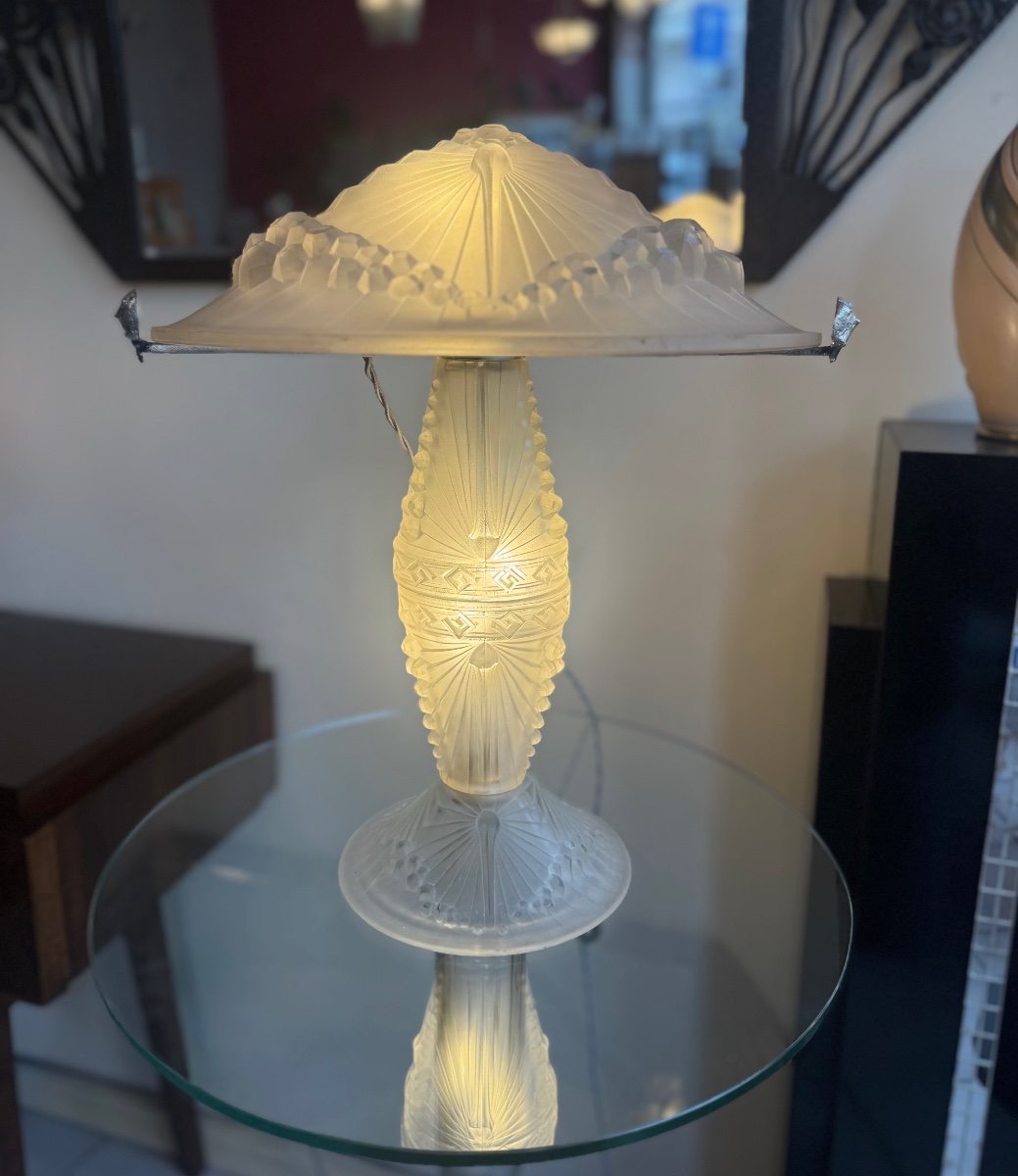 Extraordinaire Lampe Art Déco «  Les Libellules » à Double éclairage Signée Schneider ( 1930 ) 