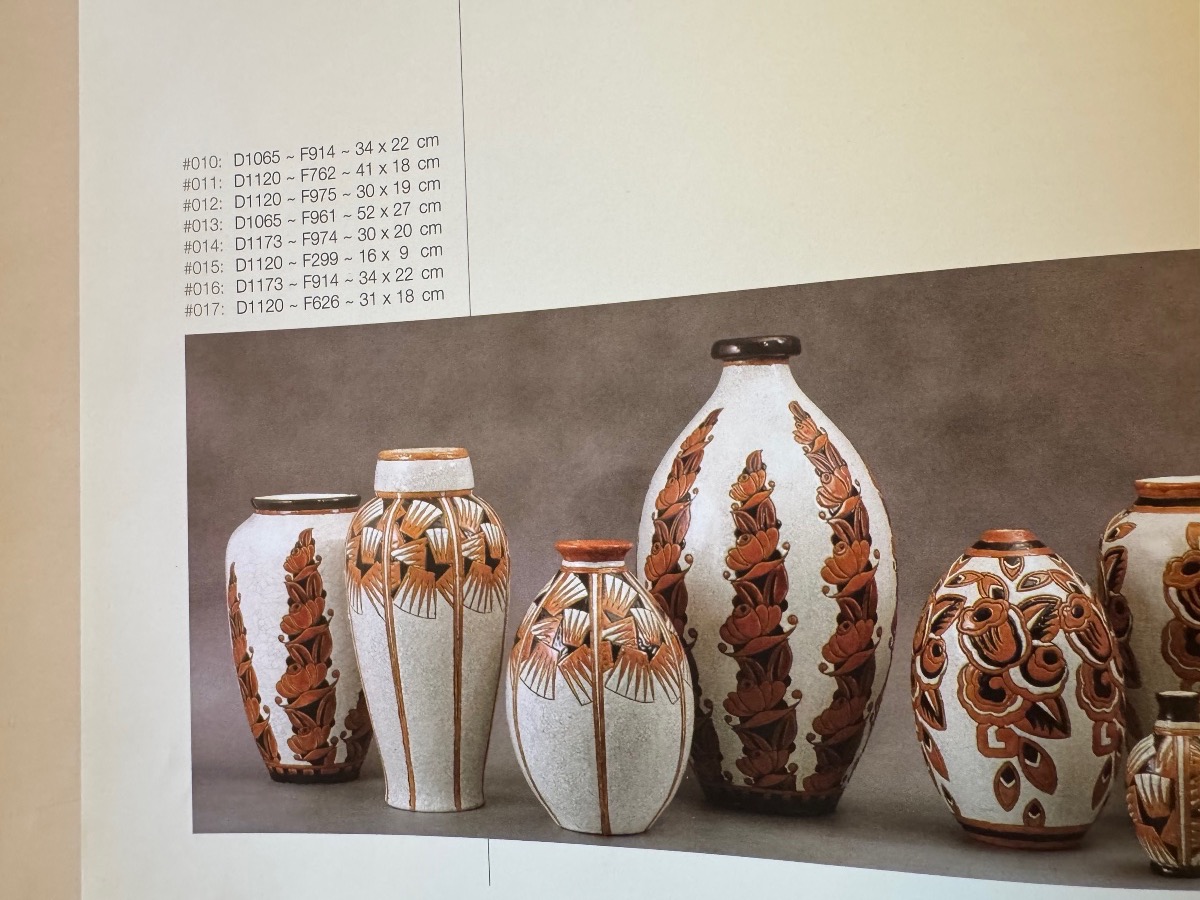 Importante Paire de Vases Art Déco Léon Lambillotte D.1065 / Boch Frères  / Catteau ( deco 1930-photo-8