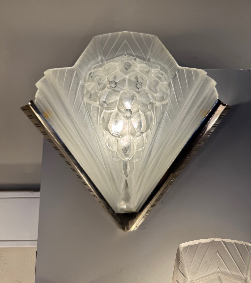 Important Pair Of Wall Sconces (set Of Four)   Art Deco, Signed Petitot France  (1930s) -photo-2