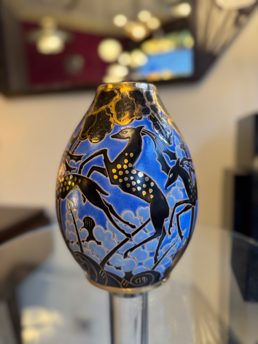 Art Deco "antilopes" Vase By Raymond Chevallier / Boch Frères Kéramis   D. 2928 (1930) 