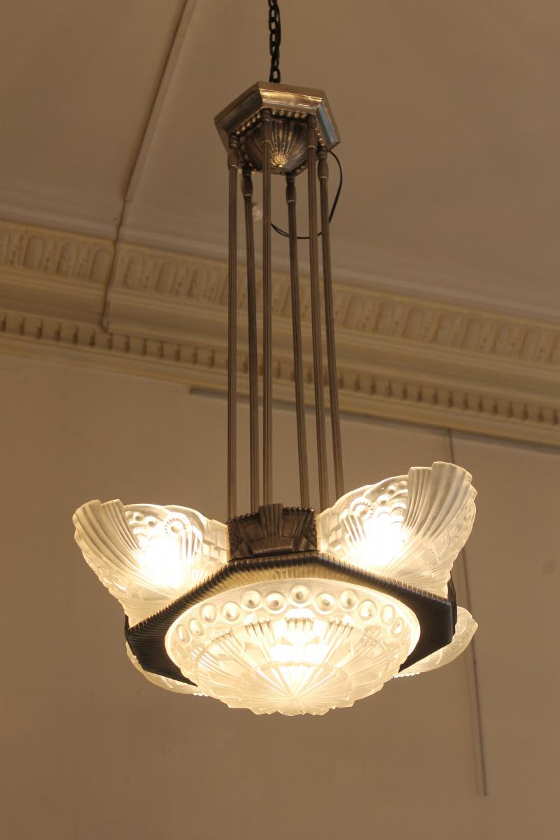 Art Deco Chandelier G. Leleu (category: Chandeliers)