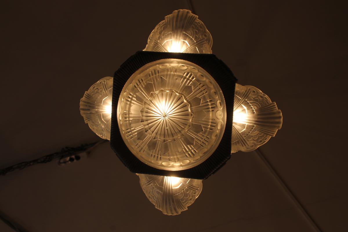 Art Deco Chandelier G. Leleu (category: Chandeliers)-photo-2
