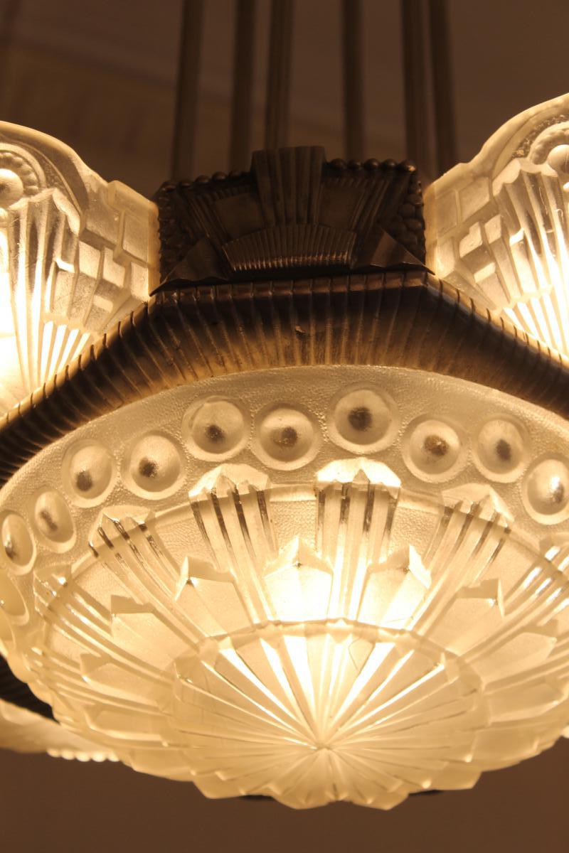 Art Deco Chandelier G. Leleu (category: Chandeliers)-photo-4