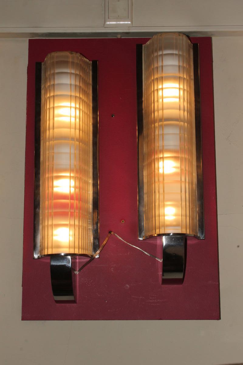 Pair Of Art Deco Wall Model Perzel (category Wall Art Deco)-photo-2
