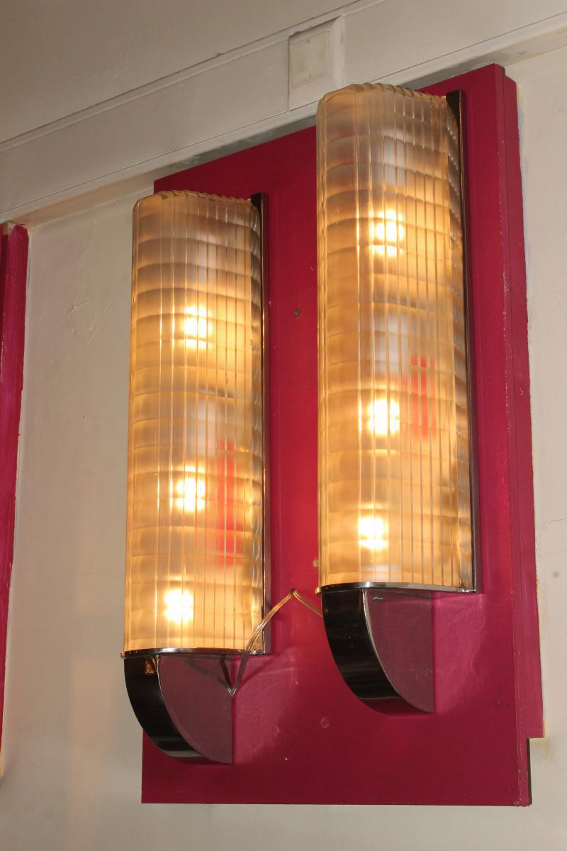 Pair Of Art Deco Wall Model Perzel (category Wall Art Deco)-photo-4