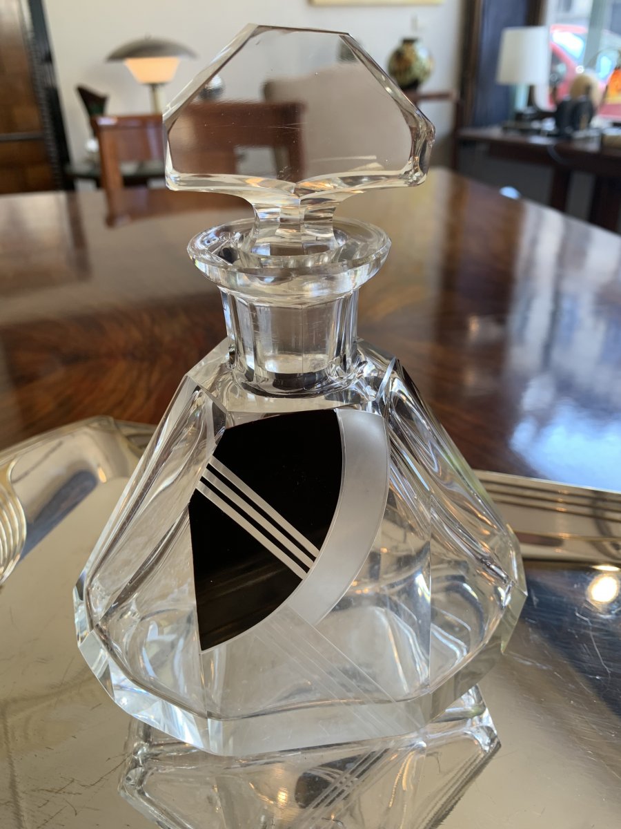 Ensemble  Art Deco Karl Palda Verreries Tchèques (cat: Carafe Art Déco 1930)-photo-2