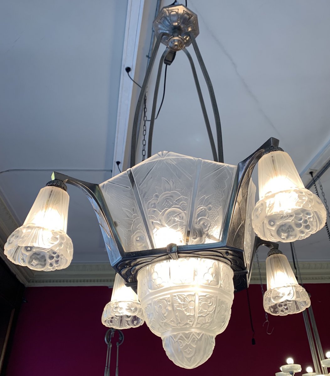 Chandelier Art Deco Glassware Hanots (cat: Chandeliers Art Deco 1930)-photo-2