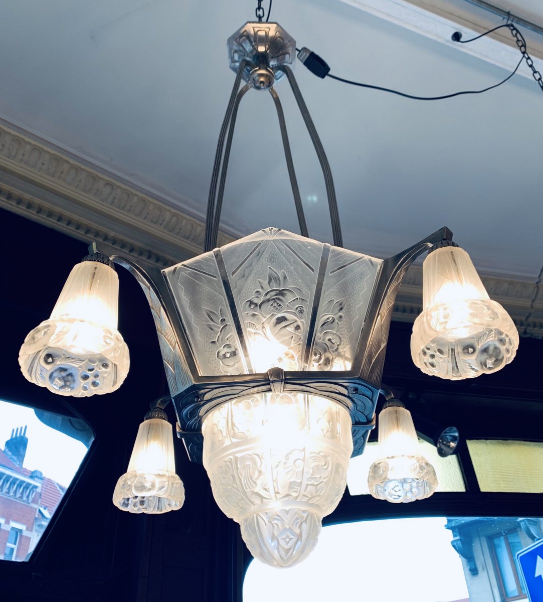 Chandelier Art Deco Glassware Hanots (cat: Chandeliers Art Deco 1930)