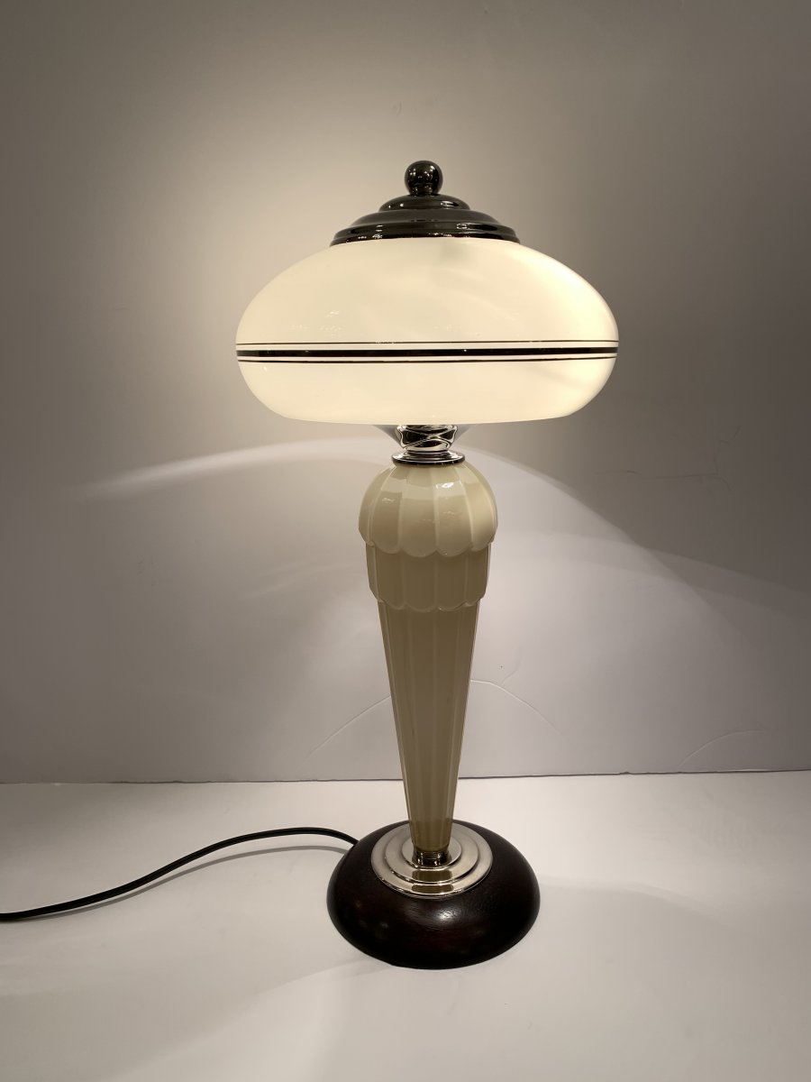 Table / Desk Lamp Art Deco Glass Clichy (cat: Lamps Art Deco 1930)-photo-2
