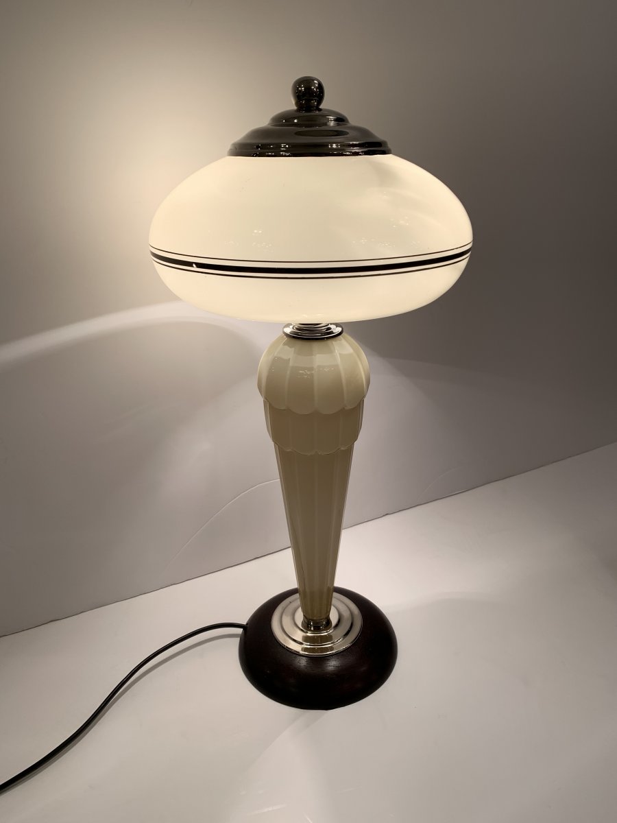Table / Desk Lamp Art Deco Glass Clichy (cat: Lamps Art Deco 1930)-photo-1